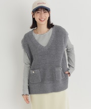 ハニーサックルローズ ニットフリンジベスト