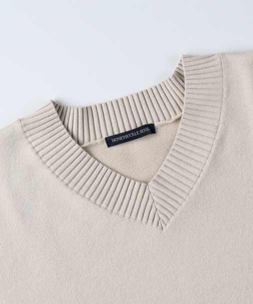 ハニーサックルローズ コットン混Ｖネックセーター