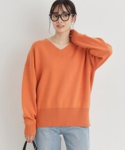 ハニーサックルローズ コットン混Ｖネックセーター