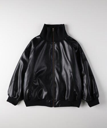 ハニーサックルローズ フェイクレザーブルゾン
