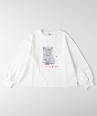 ヴィヴィアンブルー アニマルプリント長袖Ｔシャツ