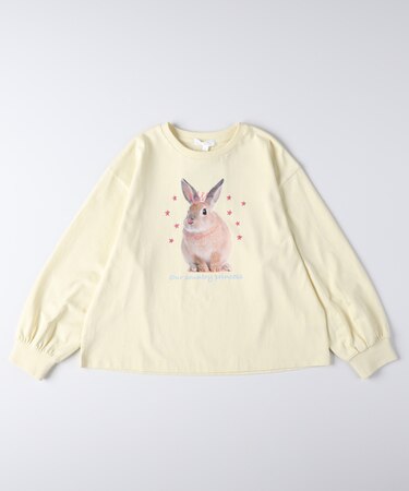 ヴィヴィアンブルー アニマルプリント長袖Tシャツ