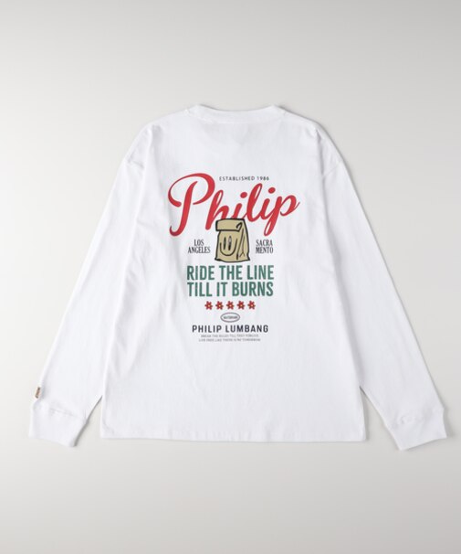 グラフィックプリントロングスリーブＴシャツ