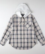 バックナンバー フード付きチェックシャツ