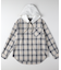 バックナンバー フード付きチェックシャツ
