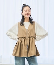 ハニーサックルローズ ペプラムジップジレ