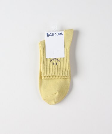 ベーシックソックス Ｑスマイル刺繍ソックス