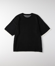 リファービッシュ 袖バイカラー配色ジャガードニットＴシャツ