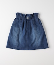 ヴィヴィアンブルー デニムウエストフリルスカート
