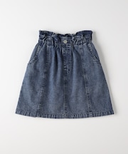 ヴィヴィアンブルー デニムウエストフリルスカート