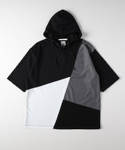 プラスワン ポンチ切替５分袖Ｔパーカー