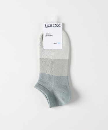 ベーシックソックス バンブーブロックガラアンクルメッシュソックス