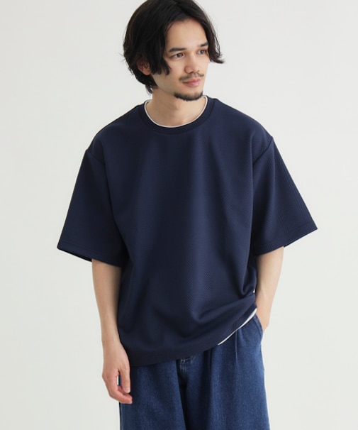 バックナンバー ジャガードフェイクレイヤード半袖Ｔシャツ