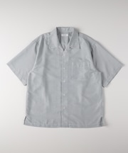 プラスワン オックスストライプ半袖シャツ