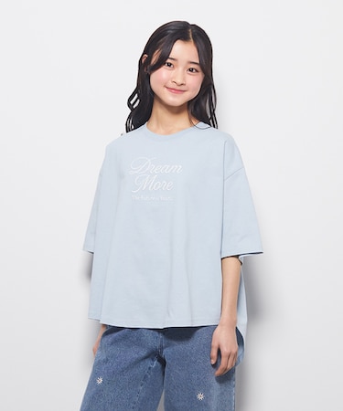 ヴィヴィアンブルー 前後差ドルマンプリントＴシャツ