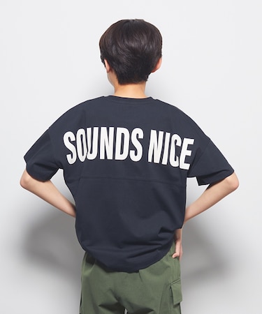 リファービッシュ バックプリントフットボール切り替えTシャツ