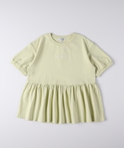 ヴィヴィアンブルー ワンポイント刺繍ペプラムＴシャツ