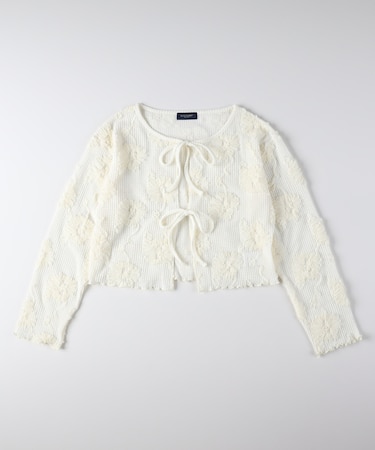 バックナンバー シアー刺繍カーディガン