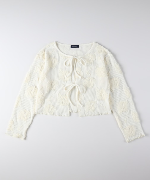 バックナンバー シアー刺繍カーディガン