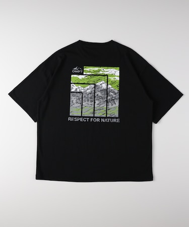 キャンプ7 アートグラフィックプリントTシャツ
