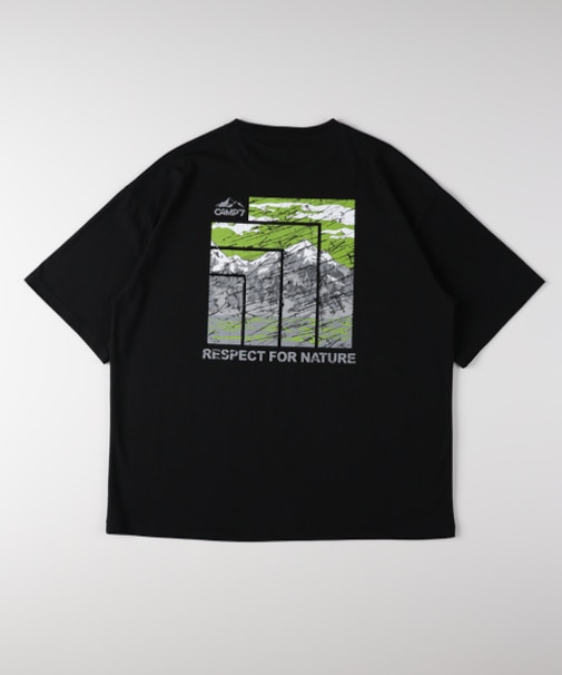 キャンプ7 アートグラフィックプリントTシャツ