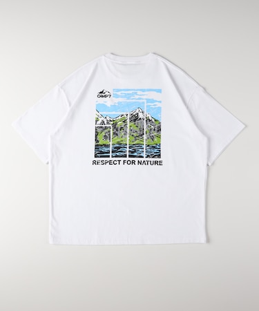 キャンプ7 アートグラフィックプリントTシャツ