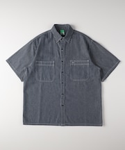 リファービッシュ ヒッコリーデニム半袖ワークシャツ