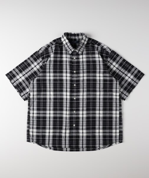 バックナンバー カラミ織りチェック半袖シャツ