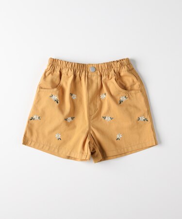 ヴィヴィアンブルー 小花刺繍ショートパンツ