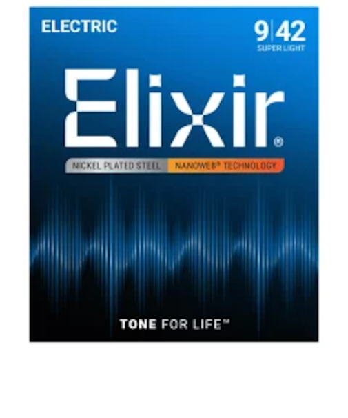 エレキギター弦　エリクサー　Elixir　009-042　SUPER LIGHT　エレクトリック NANOWEBコーティング