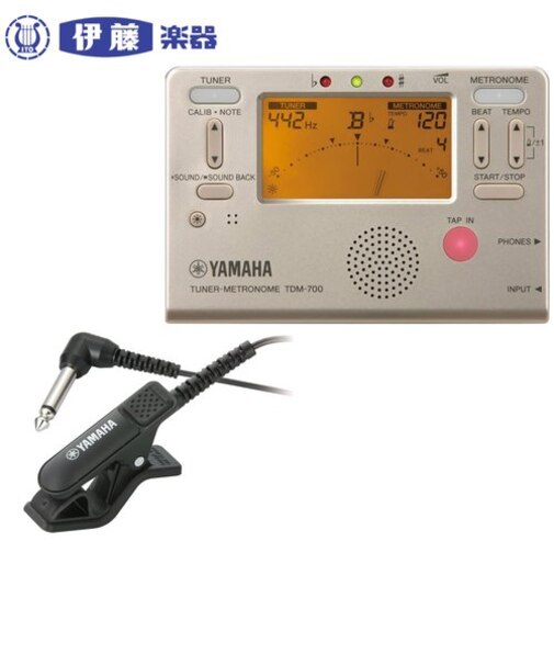 ヤマハ チューナー＆メトロノーム クリップマイクセット(ゴールド×ブラック) TDM-700G TM-30