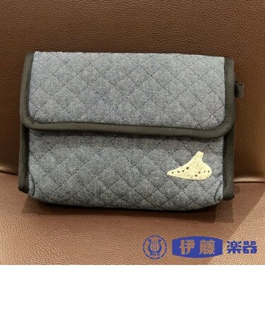 マルチオカリナケース youmou 羊毛フェルト ネイビー×ブルー