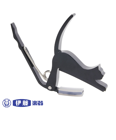 エレキ・アコギ用　猫カポ（ブラック）