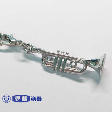 立体管楽器ストラップ【トランペット　シルバー】