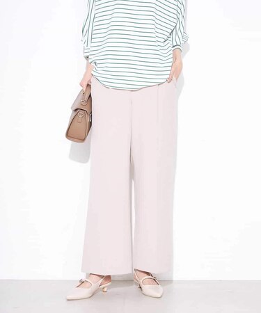 【イージーケア/ストレッチ】美ラクるスッキリ見えワイドパンツ