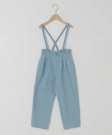 [120-130]サス付きタックテーパードデニムパンツ