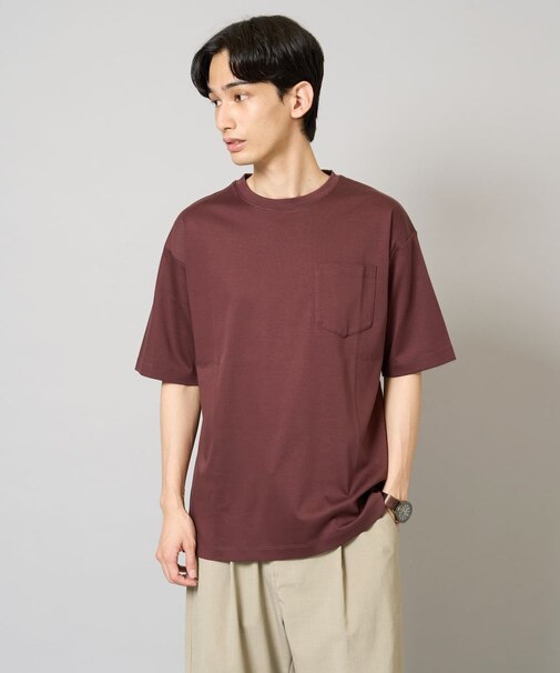 【接触冷感/UVカット/毛玉になりにくい】シルケットスムースワイドシルエットカットソー