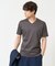 【接触冷感/UVカット/毛玉になりにくい】シルケットスムースVネックカットソー