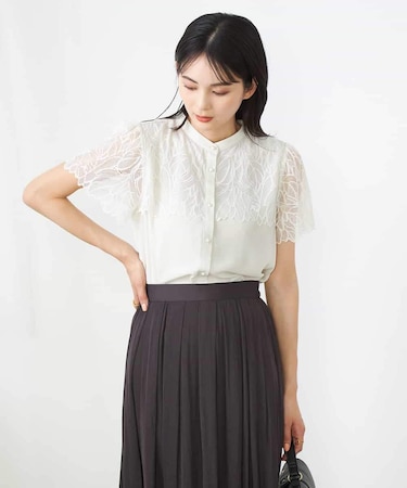 レースヨークブラウス