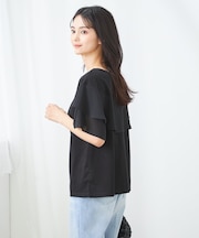 【接触冷感/UVカット】2WAY シフォンケープカットソー