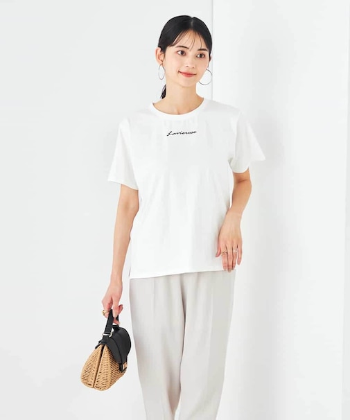 【コットン100%】コンパクト刺繍ロゴTシャツ