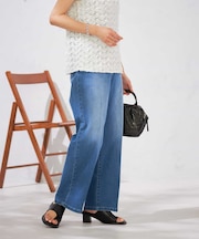 【接触冷感/ストレッチ】デニムワイドパンツ