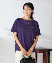 【接触冷感/UVカット】ボートネックロゴTシャツ