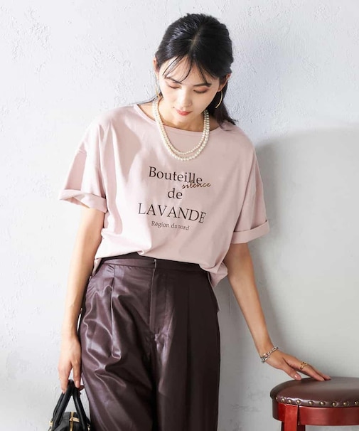 【接触冷感/UVカット】ボートネックロゴTシャツ
