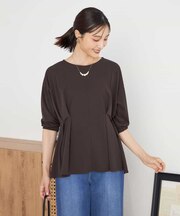 フロントタックチュニックトップス