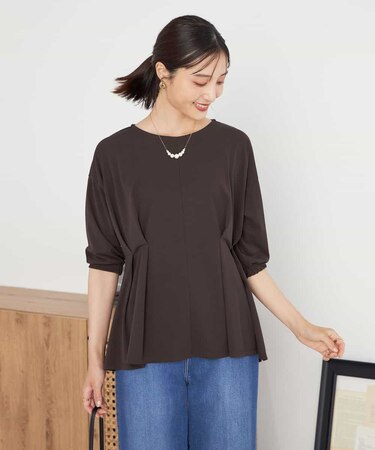 フロントタックチュニックトップス