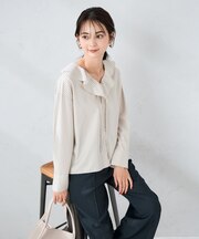 ラッフルフリルストライプブラウス