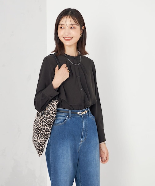 【洗える/セットアップ可】ケープ風ブラウス