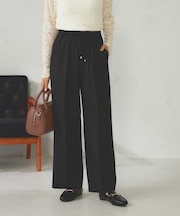 【洗える/イージーケア/ストレッチ/吸水速乾】美ラクるイージーワイドパンツ