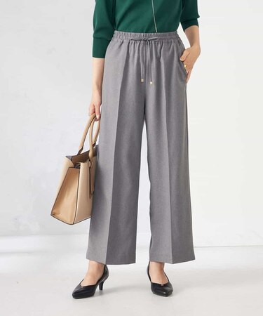 【洗える/イージーケア/ストレッチ/吸水速乾】美ラクるイージーワイドパンツ